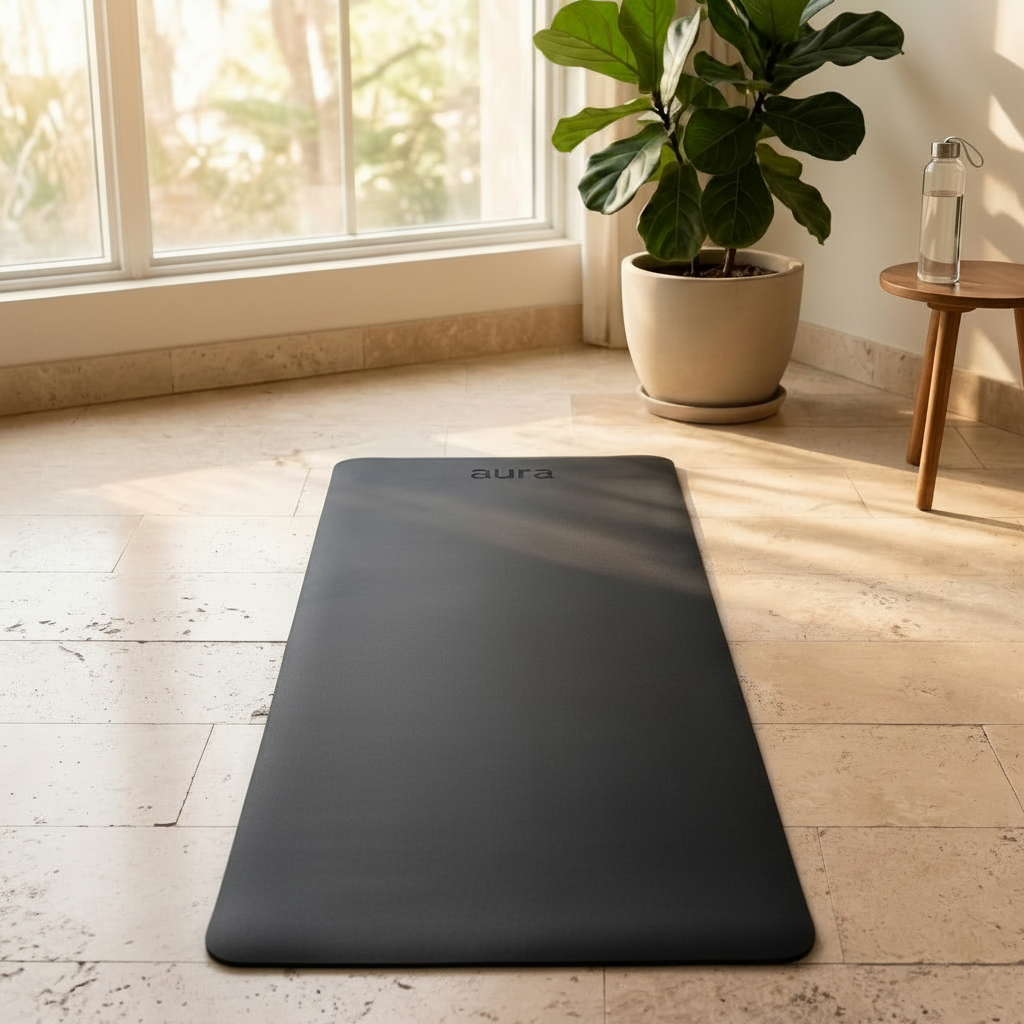 Mat de Yoga Profesional Aura Negro
