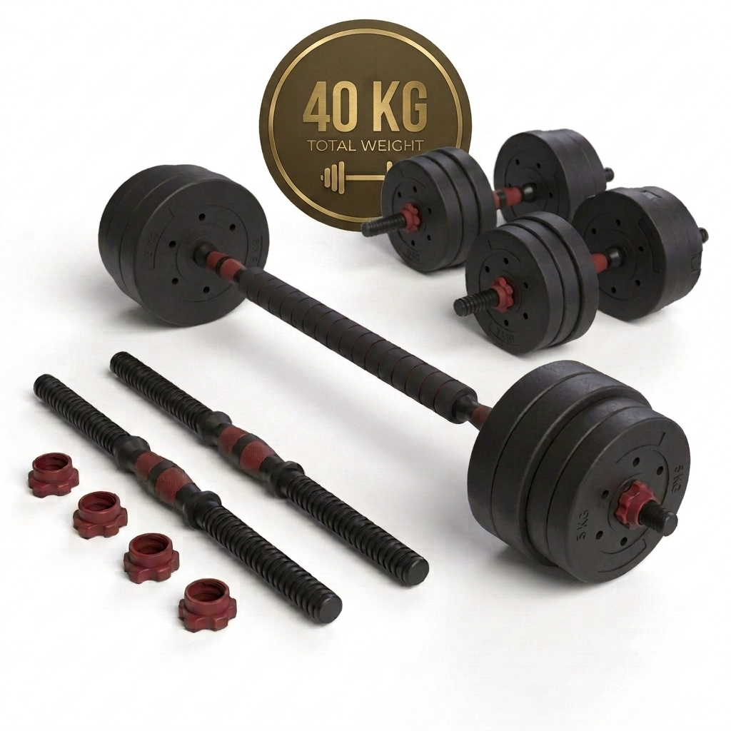 Set Mancuernas 2 en 1 Fitmax 40 Kg PVC Rojo