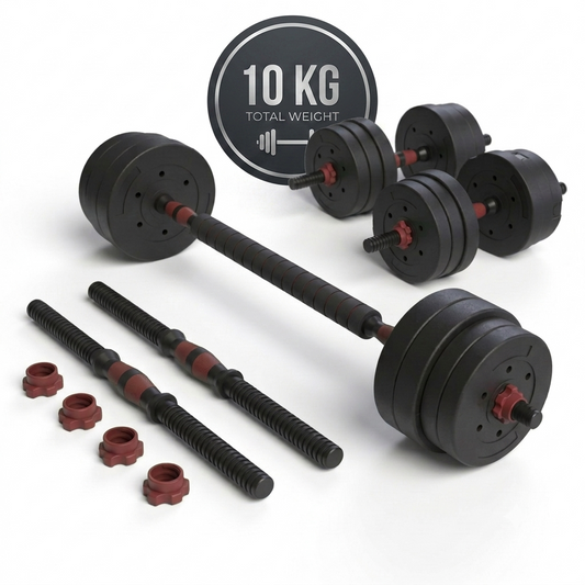Set Mancuernas 2 en 1 Fitmax 10 Kg PVC Rojo