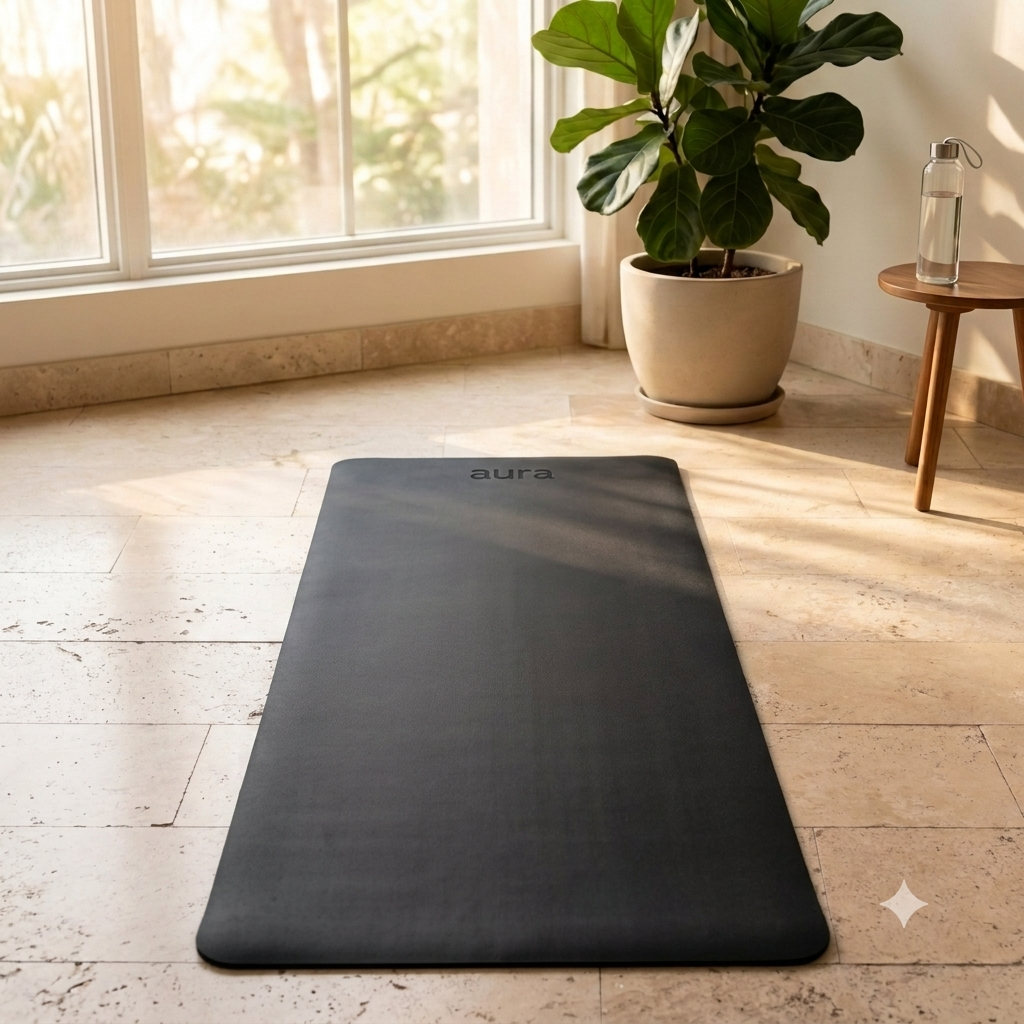 Mat de Yoga Profesional Aura Negro