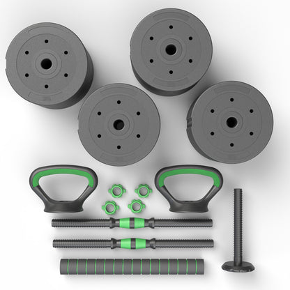 Set Mancuernas Green 3 en 1 Fitmax 20 Kg PVC