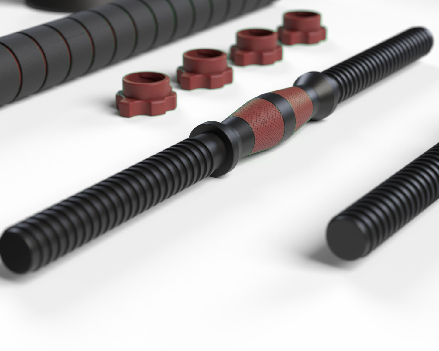 Set Mancuernas 2 en 1 Fitmax 30 Kg PVC Rojo