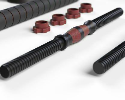 Set Mancuernas 2 en 1 Fitmax 30 Kg PVC Rojo