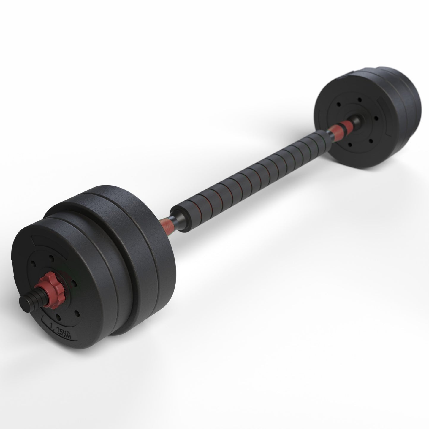 Set Mancuernas 2 en 1 Fitmax 30 Kg PVC Rojo