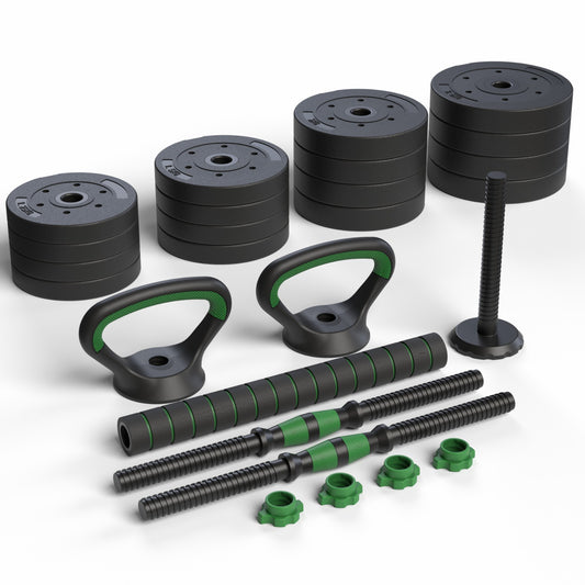 Set Mancuernas Green 3 en 1  Fitmax 30 Kg PVC