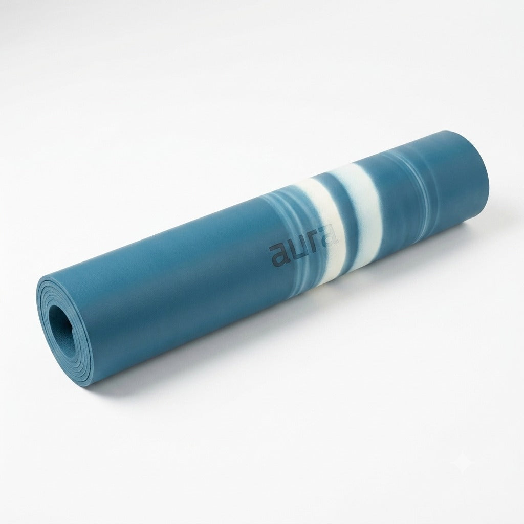 Mat de Yoga Profesional Aura Azul Mármol