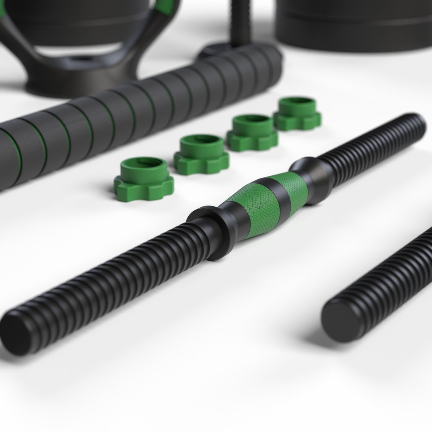 Set Mancuernas Green 3 en 1  Fitmax 40 Kg PVC
