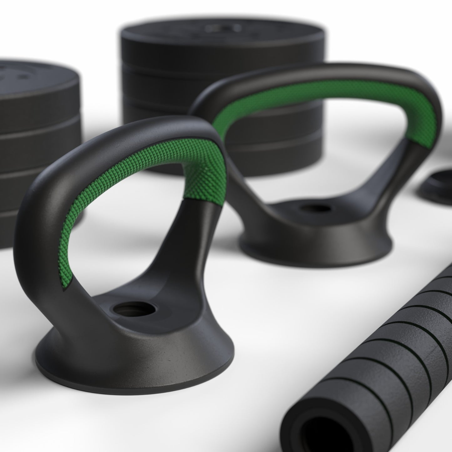 Set Mancuernas Green 3 en 1  Fitmax 40 Kg PVC
