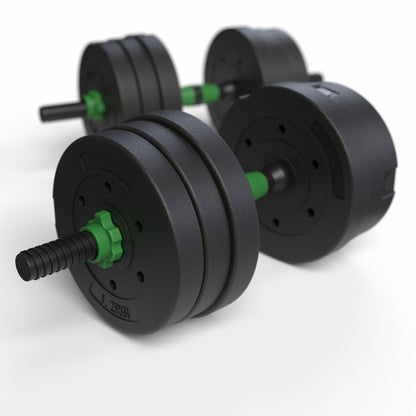Set Mancuernas Green 3 en 1  Fitmax 40 Kg PVC