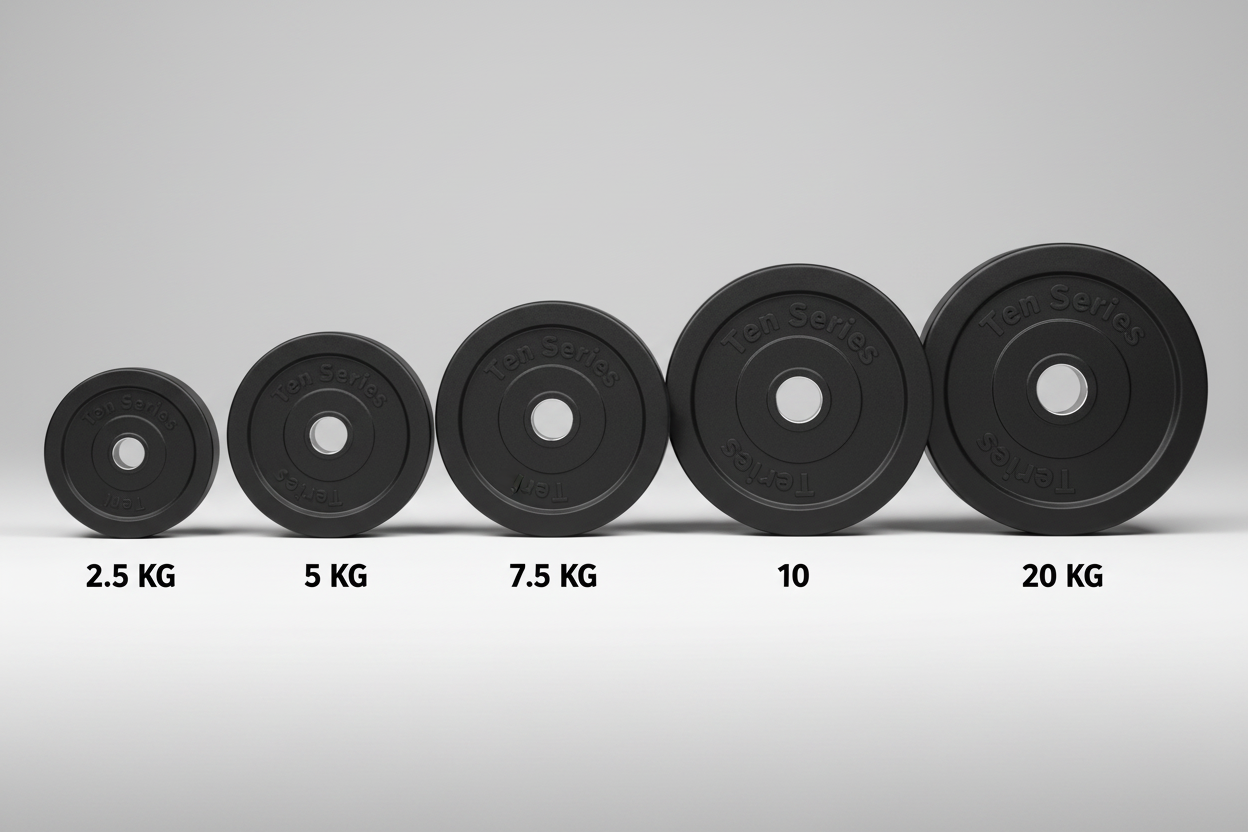 Discos Preolímpicos con Agarre (2.5 kg a 20 KG) Ten Series